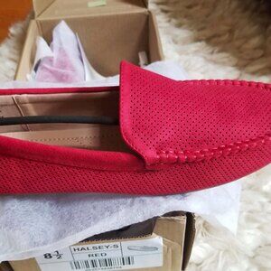 New LADIES LOAFERS, JOURNEE COLLECTION HALSEY, A RICH RED, 8.5 MEDIUM.